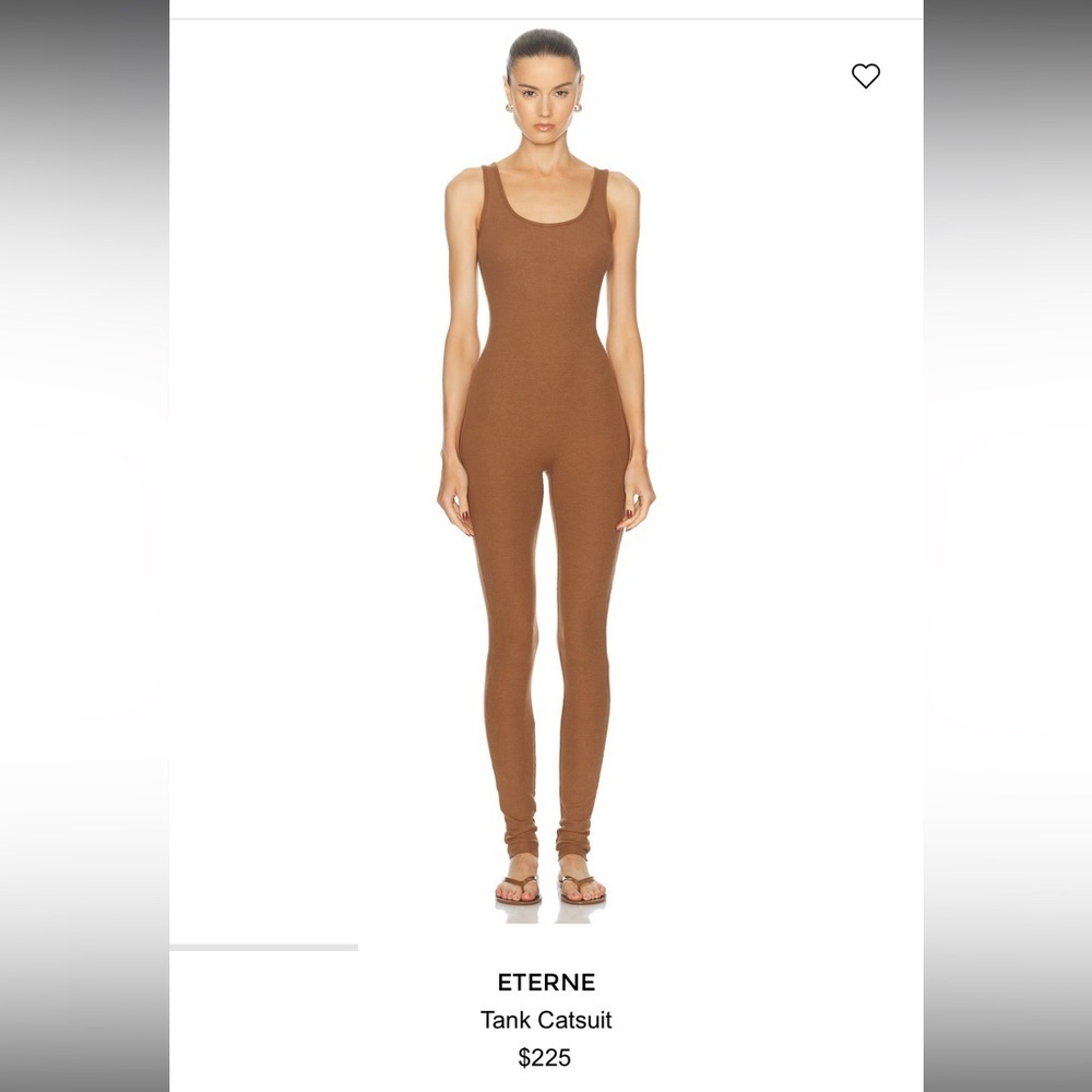 Eterne Tank Catsuit XS Earth Brown Ribbed Jumpsuit Sold Out NWOT USA Made